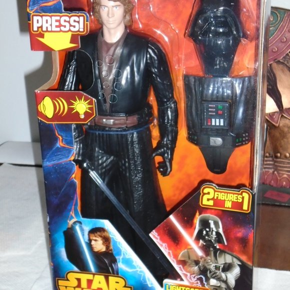 HASBRO, STAR WARS, ANAKIN TO DARTH VADER DOLL/FIGURE, ANIMATED/LIGHTS/SOUND, NEW - Picture 2 of 16